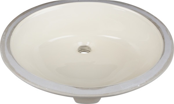 17" Oval Undermount Parchment Porcelain Bowl