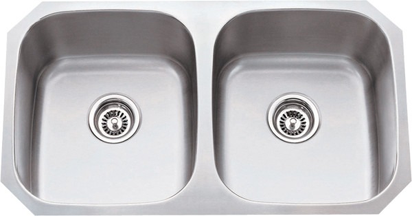 Stainless Steel (18 Gauge) Kitchen Sink with Two Equal Bowls