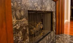 Leathered Saturnia Fireplace