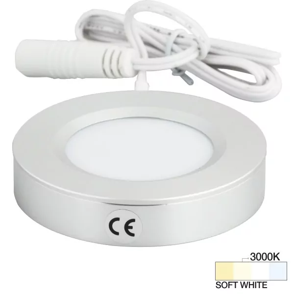 dgnrgypkxypquhuljygx Brushed Aluminum Puck Light, 3000K
