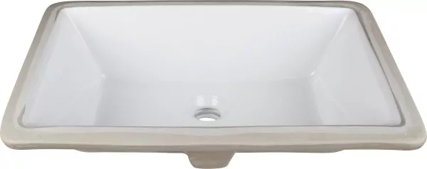 18-1/2" Rectangle Undermount White Porcelain Bowl