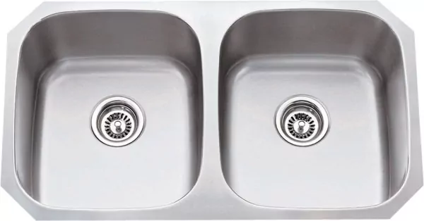 Stainless Steel (18 Gauge) Kitchen Sink with Two Equal Bowls