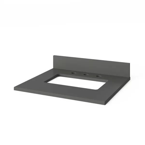 swaaii0y9dzdeo0otajm 25" Grey Quartz Vanity Top, rectangle bowl cutout